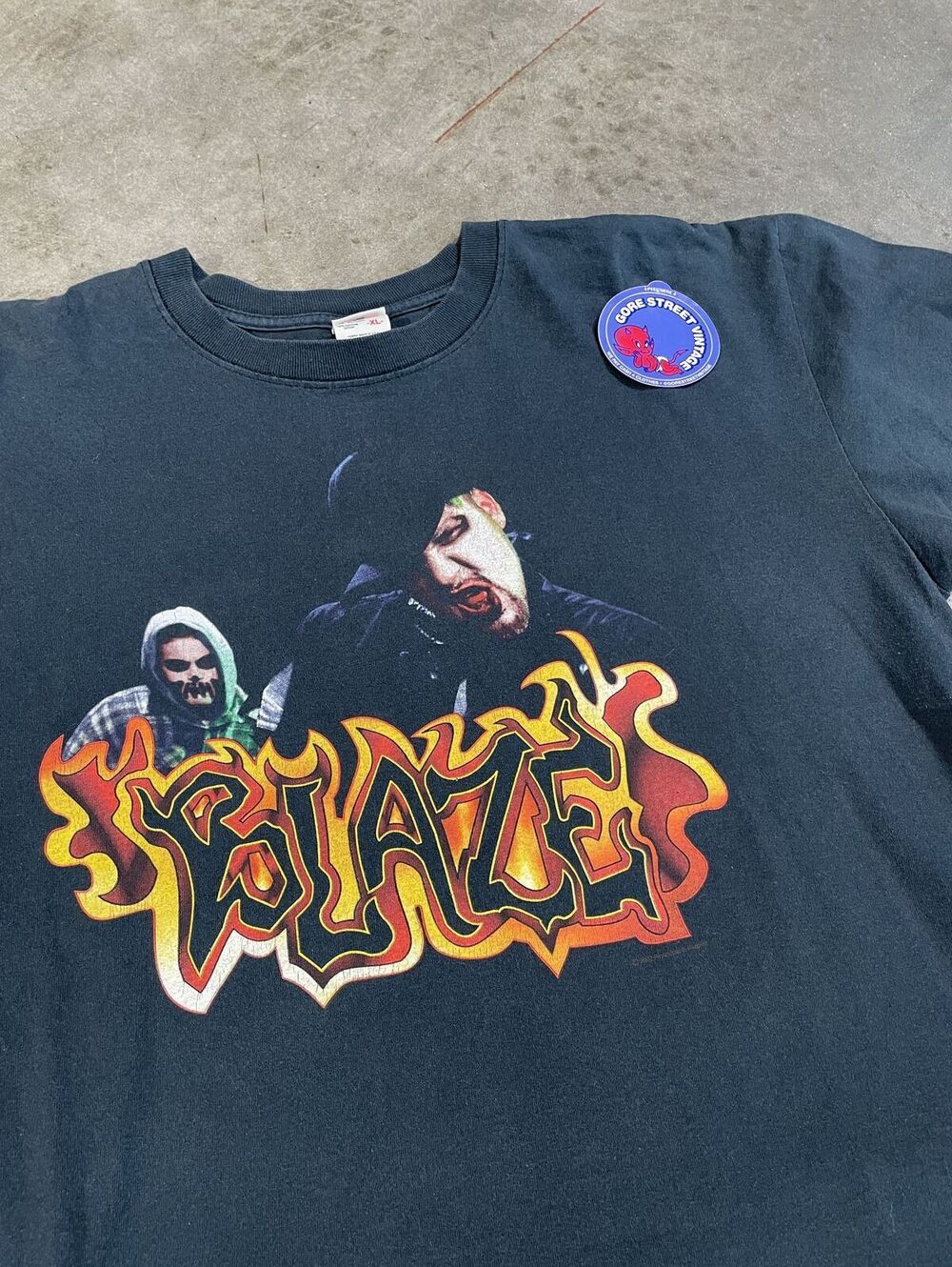 Y2K BLAZE Insane Clown Posse ICP distressed faded thrashed Tee XL 24x29